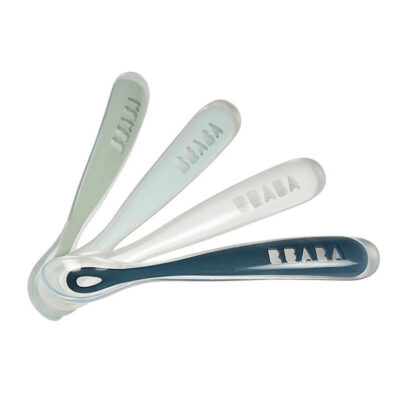 1st Stage Silicone Spoons 4 Pack - Eucalyptus/Airy Green/Light Mist/Dark Blue