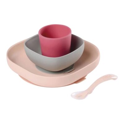 Silicone Suction Meal Set - Pink