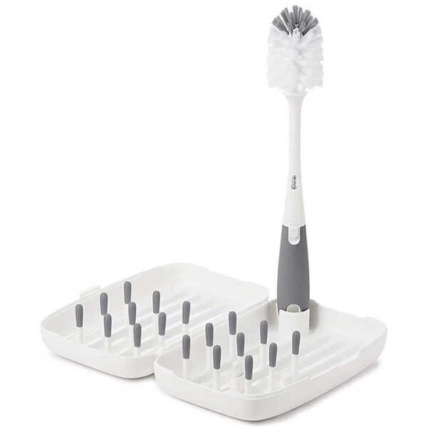On-The-Go Drying Rack with Bottle Brush - Grey