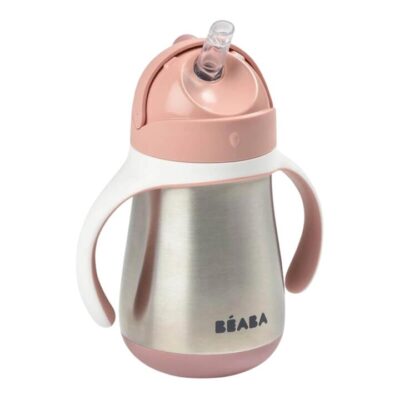 Stainless Steel Straw Cup 250ml - Vintage Pink
