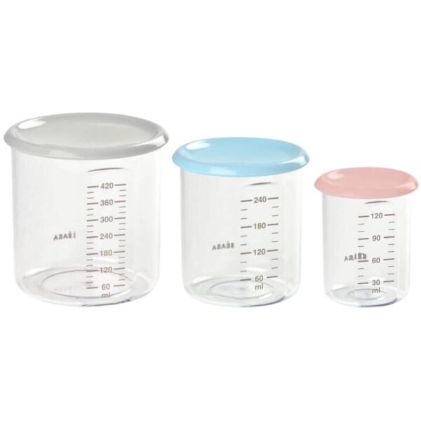 Set of 3 Conservation Jars (1 Baby / 1 Maxi / 1 Maxi +) - Pink, Blue, Light Mist