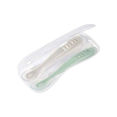 1st Stage Silicone Spoons 2 Pack - Velvet Grey/Sage Green