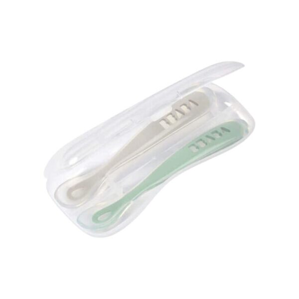 1st Stage Silicone Spoons 2 Pack - Velvet Grey/Sage Green
