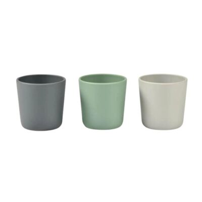 Silicone Anti-Slip Cup - Set of 3 - Grey / Sage / Velvet