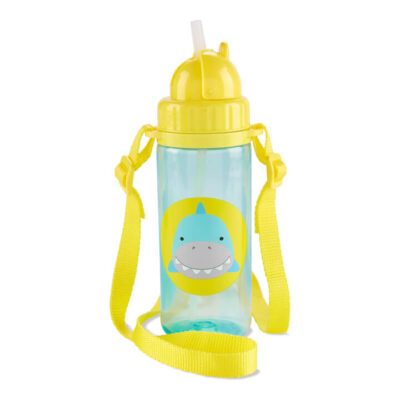 Zoo Straw Bottle with Shoulder Strap - Shark