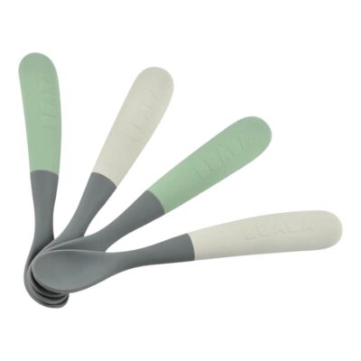 1st Stage Silicone Spoon 4 Pack - Mineral/Sage Green