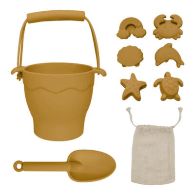 Playground Silicone 8Pc Bucket & Spade Set - Sunshine