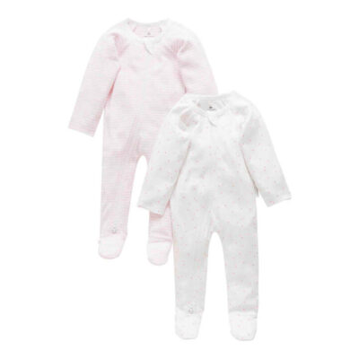 2 Pack Zip Growsuit - Pale Pink Pack (0000)