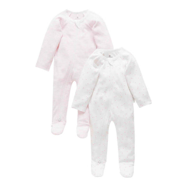 2 Pack Zip Growsuit - Pale Pink Pack (0000)