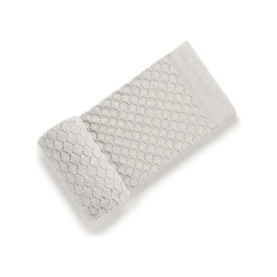 Eyelet Blanket - Pale Grey Melange