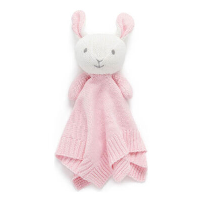 Knitted Rabbit Comforter - Pink
