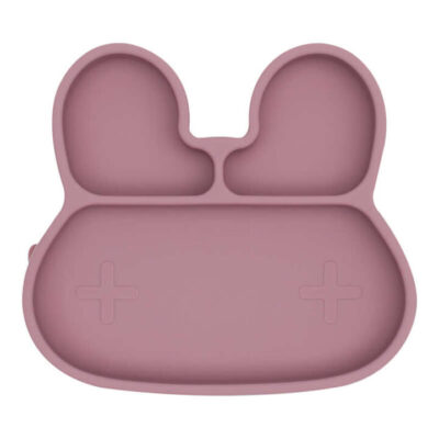 Bunny Stickie Plate - Dusty Rose