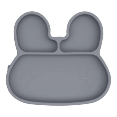 Bunny Stickie Plate - Grey
