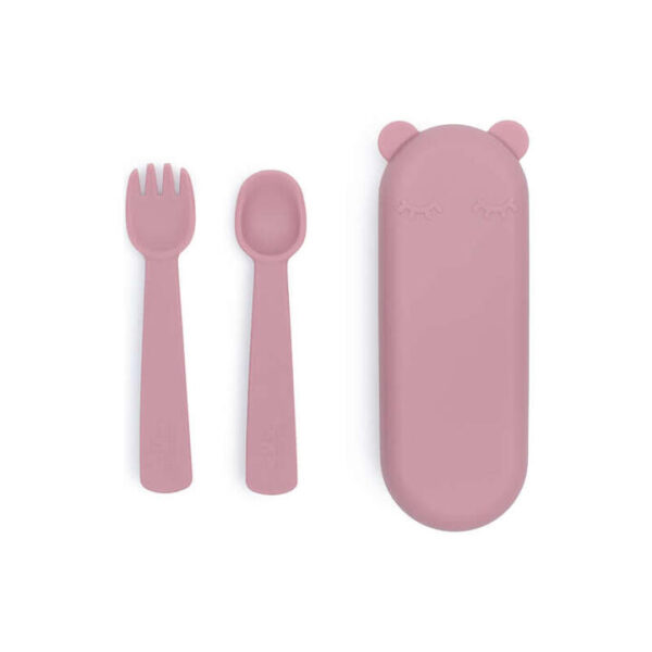 Feedie Fork & Spoon Set - Dusty Rose