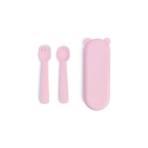 Feedie Fork & Spoon Set - Powder Pink
