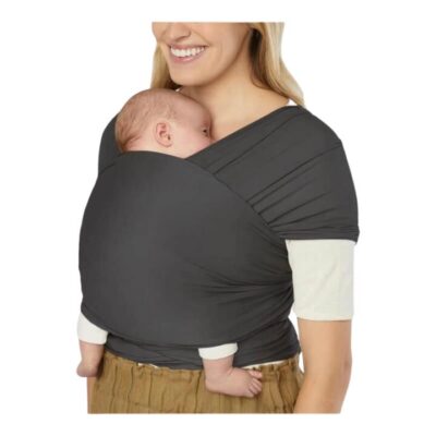 Aura Sustainably Sourced Knit Baby Wrap - Soft Black