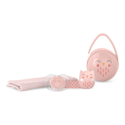 Bonhomia Owl Baby 4 piece Gift Set -  Pink