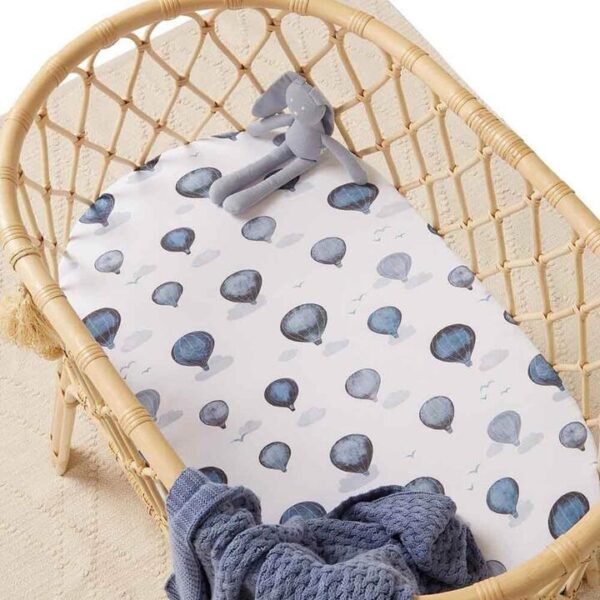 Organic Bassinet Sheet / Change Pad Cover - Cloud Chaser