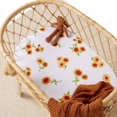 Organic Bassinet Sheet / Change Pad Cover - Sunflower
