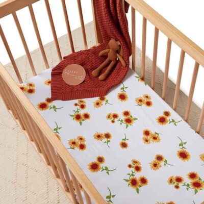Organic Fitted Cot Sheet - Sunflower