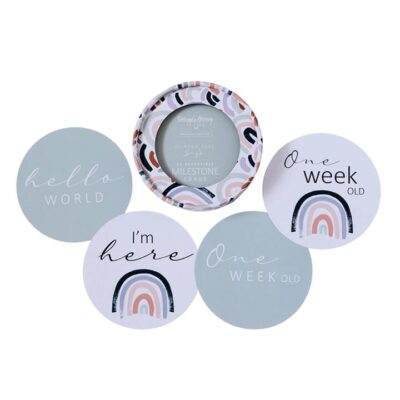 Rainbow Baby & Sage Reversible Milestone Cards