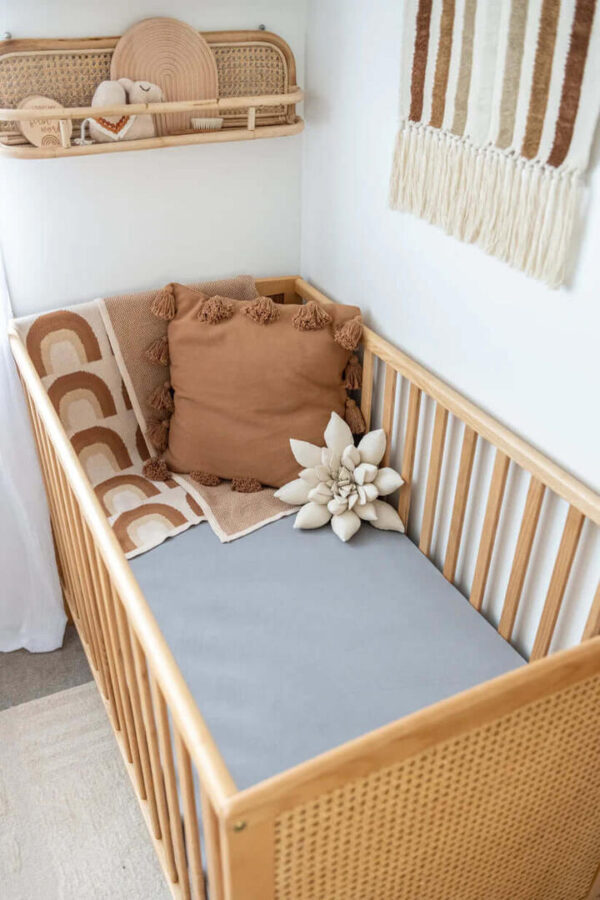 Organic Fitted Sheets - Cot - Cloud