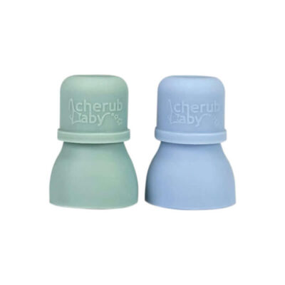 Silicone Food Pouch Soft Spouts - Blue & Sage