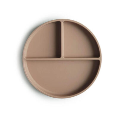 Silicone Divided Suction Plate - Natural