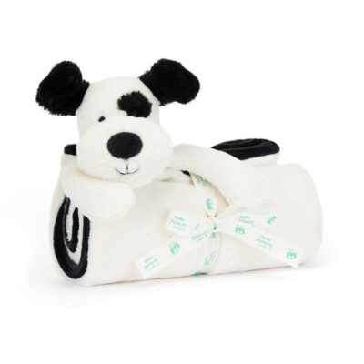Bashful Black & Cream Puppy Blankie 56cm x 70cm x 9cm