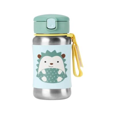 Zoo Stainless Steel Straw Bottle - Hedgehog