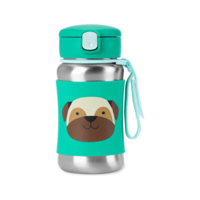 Zoo Stainless Steel Straw Bottle - Pug