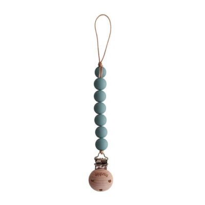 Silicone Pacifier Clip - Halo - Cadet Blue