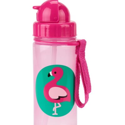 ZOO PP Straw Bottle 390ml - Flamingo