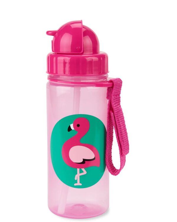 ZOO PP Straw Bottle 390ml - Flamingo