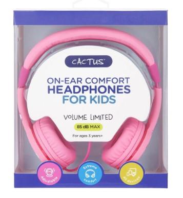 Cactus Comfort Kids Headphones Pink