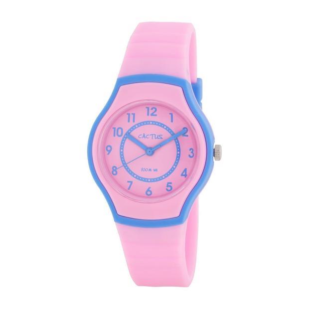 Cactus Sunset Kids Waterproof Watch Pink/Blue