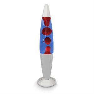 Blue and Red Lava Lamp with Silver Base