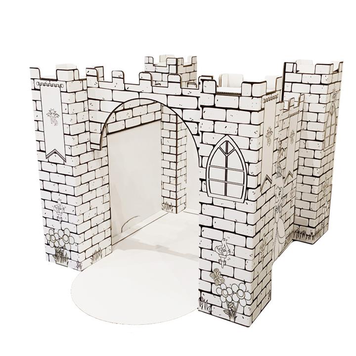 White Cardboard Castle Printed