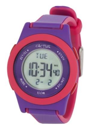 Cactus Shine Digital Watch - Purple/Pink trim