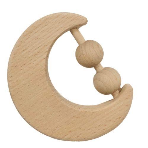 Moon Wooden Baby Rattle