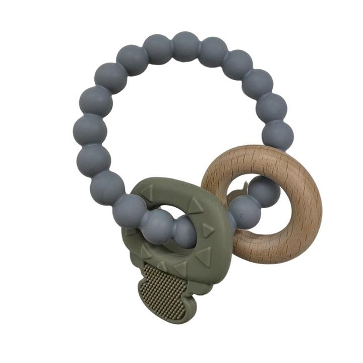 Teether Silicone Ring Key - Olive