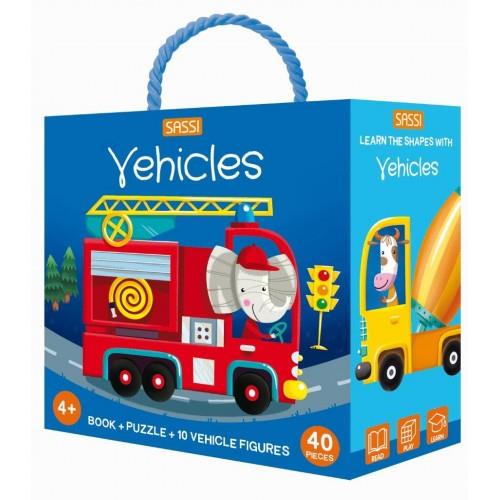 Learn Shapes Vehicle 3D Puzzle and Book Set 40 pcs
