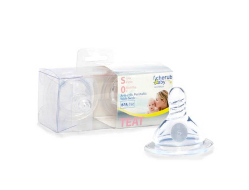 Cherub Baby Wideneck Slow Flow Teats 2pack