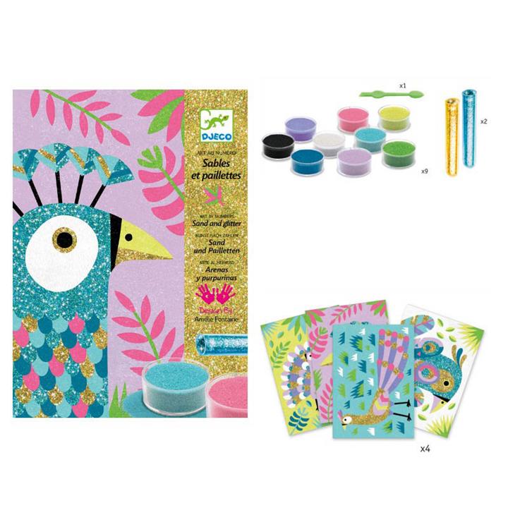 Djeco Coloured Sand Dazzling Birds