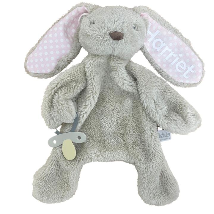 Bunny Comforter with Dummy Holder Beige and Pink