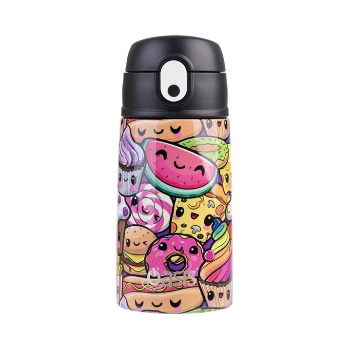 Oasis Stainless Steel Double Wall Insulated Kid's Drink Bottle with Sipper Straw (400ml) - Squishies