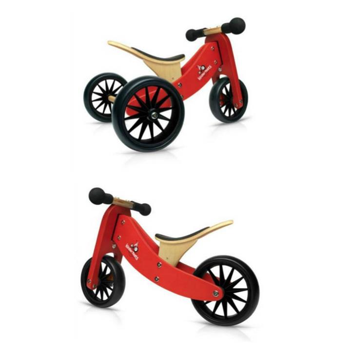 Kinderfeets Tiny Tot 2 in 1 Balance Bike Red