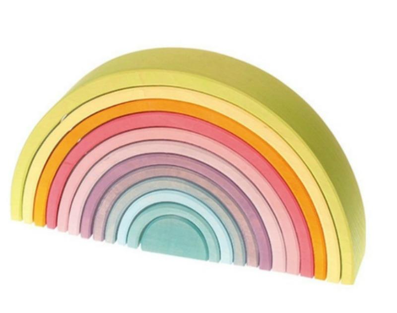Grimm's Large Wooden Pastel Rainbow 12pcs
