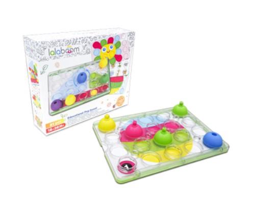 Lalaboom Peg Board with Beads 20 Pcs