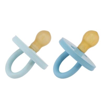 Bumi Bebe Round Teat Pacifier Sky Blue and Denim 2 Pk (3 to 36M)